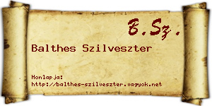 Balthes Szilveszter névjegykártya