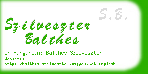 szilveszter balthes business card